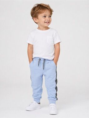 38. Volcom • NWT Kids Light Blue Jogger Pants with Dark Gray Side Stripe